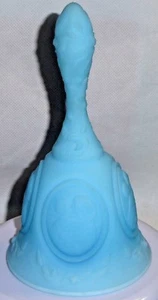 Vidrio natillas satinado madre e hijo vintage Fenton campana azul claro - Imagen 1 de 3