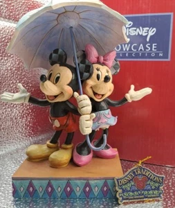 Rare Jim Shore DISNEY Figurine Rainy Day Romance Mickey & Minnie Umbrella - Picture 1 of 12