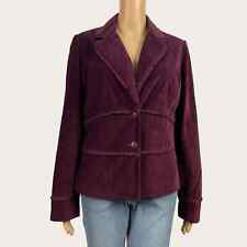 Apt 9 Size 12 Dark Purple Velvet Ruffled Trime Tailored Lined Suit Blazer Jacket