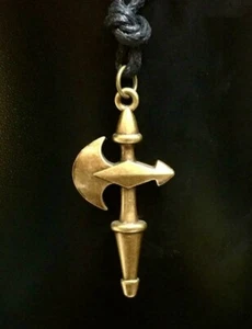 Morgul Axe Blade Bronze Pendant Celtic Pagan Biker adjustable cord to fit all - Picture 1 of 2