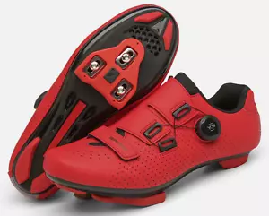 Zapatos de bicicleta de ciclismo botines carreras de carretera para hombre 8 EU 40 SPD-SL botines rojos para mujer 9 - Imagen 1 de 12