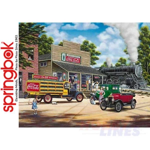 COCA-COLA ALL ABOARD 1000pc Locomotive SPRINGBOK Jigsaw Puzzle Super Deluxe - Picture 1 of 9