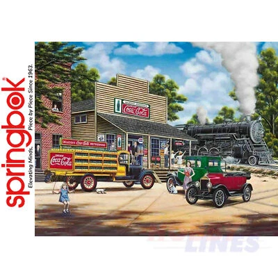 COCA-COLA ALL ABOARD 1000pc Locomotive SPRINGBOK Jigsaw Puzzle Super Deluxe - Image 1 of 4