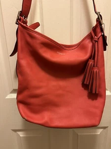 Coach große Hobo Bag rot rosa Leder Quasten - Bild 1 von 23