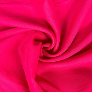 Vtg 70s Bright Azalea Pink Polyester Organza Fabric 17 Yds BTY - Picture 1 of 2