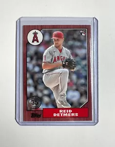 2022 Topps Series 1 Reid Detmers RC 7/10 Red Parallel #T87-33 Angels - Picture 1 of 7