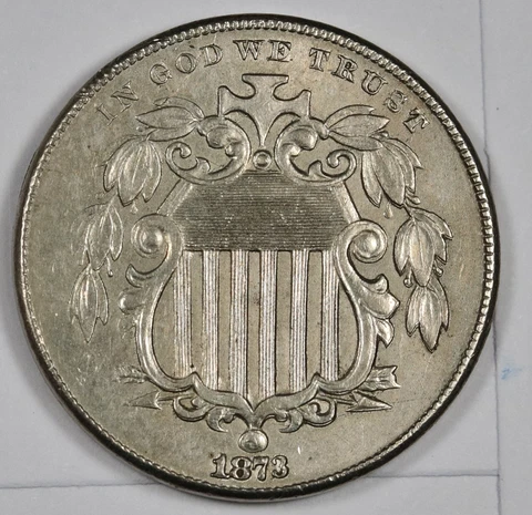 1873 Shield Nickel.  UNC.  187087 Cover