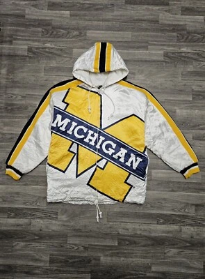 Chaqueta acolchada vintage Michigan Wolverines con estampado completo AOP XL EE. UU. Ropa deportiva Foto 1 de 4
