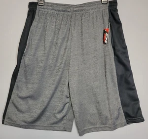 Zone Pro pantaloncino sportivo uomo grande grigio nero maglia righe coulisse 9" cuciture interne - Foto 1 di 14