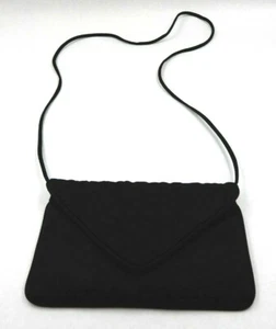 VINTAGE FRANCO BELLINI FB 9.5" BLACK CLUTCH BAG W/ LONG STRAP SAKS FIFTH AVENUE - Bild 1 von 10