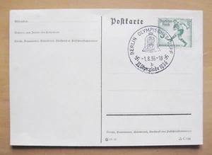 1936 Olympics Berlin Germany First Day Cover FDC Football Stamp Blank Postcard - Picture 1 of 2