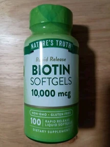 Biotin 100 Rapid Release Softgels 10,000 mcg 100 Ct - Picture 1 of 4