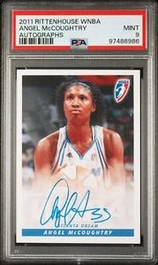 2011 RITTENHOUSE WNBA AUTOGRAPHS ANGEL McCOUGHTRY PSA 9 - Picture 1 of 2