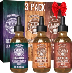 - Beard Oil Conditioner 3 Pack - All Natural Variety Sandalwood, Pine & Cedar, C - Picture 1 of 12