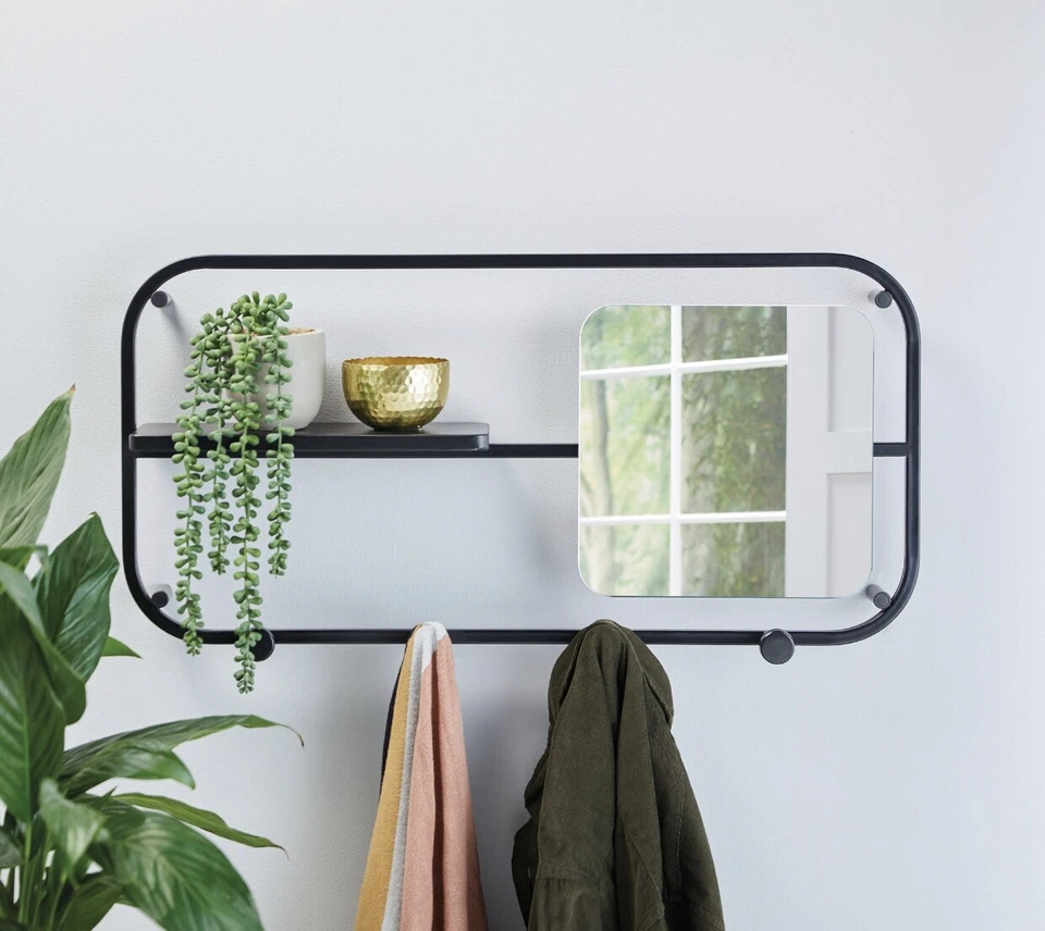 Hanging Wall Mirror Hallway Bathroom Bedroom Home Decor - 74x12x36cm With Shelf - Image 1 of 2