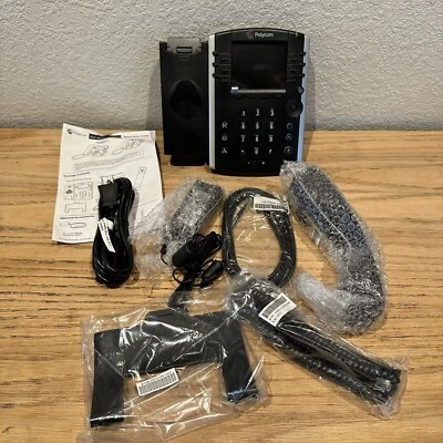 Polycom 2200-46135-019 Black VVX300 VoIP 6-Line Business Phone New in the Box - Image 1 of 4