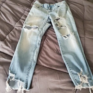 Cello Girl's Teenager Size 11 Destroyed Light Wash Blue Jeans - Picture 1 of 9