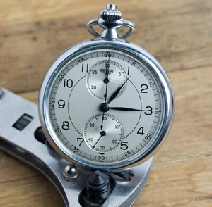 Heuer Taschenuhr Chronograph Uhrwerk Valjoux 61 Ref. 701/Dez. Sammlerstück - Bild 1 von 13