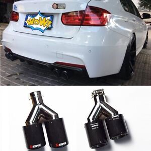 Real Carbon Fiber Car Dual Tail Muffler Tip End Pipe Classic style Φ 67 mm