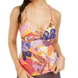 Hula Honey Palm Play Printed Strappy Tankini Top - Picture 1 of 12