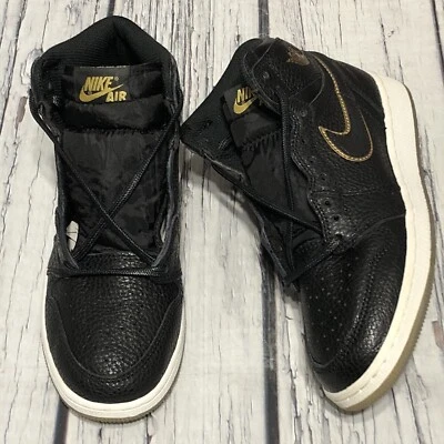 Nike Air Jordan 1 Retro High OG City Of Flight Black Gold 575441-031 5Y WMNS 6.5 - Image 1 of 4