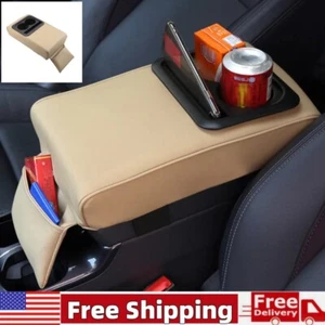 Car Armrest Cushion Auto Center Console Cover with Cup Holder and Phone Holder - Picture 1 of 10