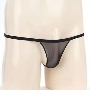 Herren durchsichtig Netz Ausbuchtung Beutel G-String Micro Bikini Tanga Unterwäsche Slip - Bild 1 von 25