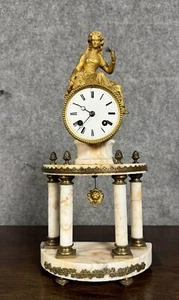 Portikus Pendeluhr Louis XVI Stil in Tempelform 19. Jh. um 1860 - Bild 1 von 7