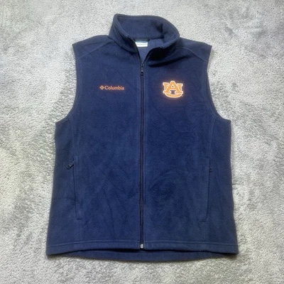 Columbia AUBURN Tigers Chaleco Para Hombres M Azul Marino Cremallera Completa Flanque Polar Fútbol Universitario Foto 1 de 4
