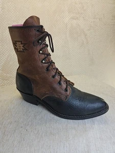 Abilene Sz 8.5 Packer Boots Leather USA Made Vintage Comfy Beautiful Condition  - Picture 1 of 17