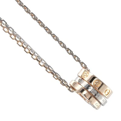 CARTIER Love Sleoop Necklace K18 Pink Gold/K18 white gold/diamond 8.8g Women - Image 1 of 4