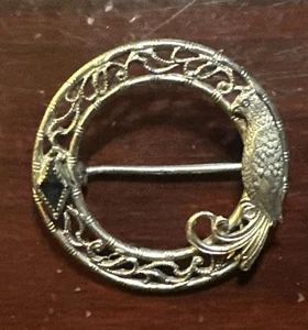 Vintage Sterling Silber Saphir filigran Kleid Papagei Brosche Anstecknadel - Bild 1 von 6