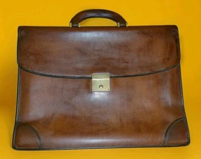 Classica VALEXTRA Milano Cartella Pelle 3  Tasche Office Bag 41x31x16 DISCRETA  Foto 1 de 4