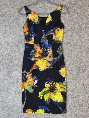 Vestido Vaina Floral Milly New York 0 Hecho en EE. UU. Tela Italiana Detalle Seda Foto 1 de 4