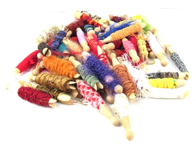 Crafting/Sewing Ribbon On Clothespins Lot of 55 Different Styles Widths Lengths - Image 1 of 3