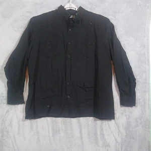 Cubavera Mens Shirt XL Long Sleeve Black Pockets - Picture 1 of 7