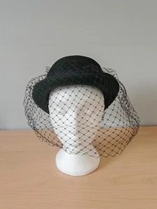 Cappello portapillole vintage Bermona Trend verde oliva 100% lana con velo | 21" - Foto 1 di 6