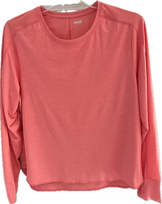 Usada en Excelente Condición Camisa Avia Melocotón Atlética Agujero para el Pulgar Poliéster Spandex Talla XL 16-18 Foto 1 de 4