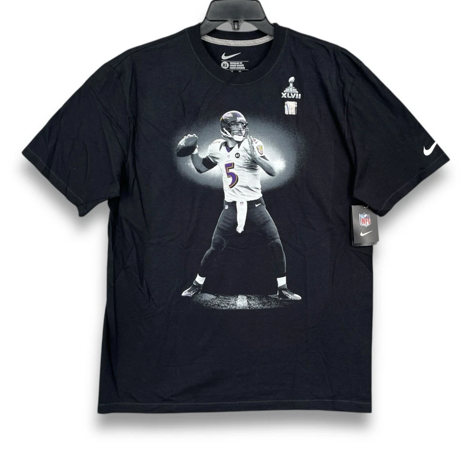 Camiseta Baltimore Ravens Nike Joe Flacco NFL Super Bowl para hombre talla XL (Negro) nueva con etiquetas Foto 1 de 4