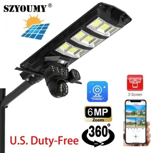 Integrated Solar Street Light With WIFI CCTV Camera 450W For Outside Yard Garden - Picture 1 of 16