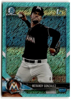 Merandy Gonzalez 2018 Bowman Chrome Prospects Aqua Shimmer Refractor /125 #BCP70 - Image 1 of 2