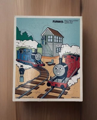 Rompecabezas de madera de colección 1990 Thomas Train Playskool MOTORES REALMENTE ÚTILES 11 piezas #191-13 Foto 1 de 4