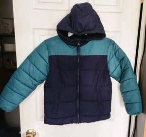 Kids Swiss Tech Teal/Navy Fleece Lined Hooded Snow and Ski Jacket size 8 M - Picture 1 of 6