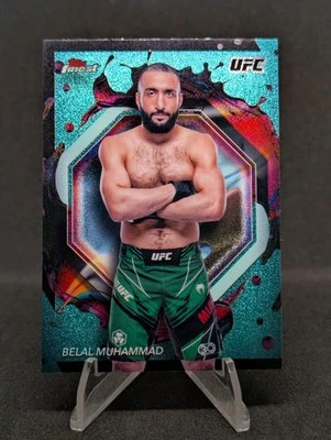 2024 Topps Finest UFC - Rare Belal Muhammad #257 Aqua Glitter Refractor - Image 1 of 2