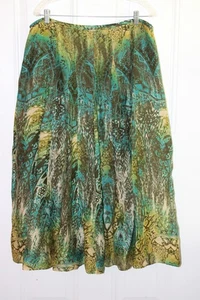Jones New York Green and Teal Flowing Skirt Size 16 - Picture 1 of 4