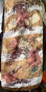 **VINTAGE** Liz Claiborne 100% Silk Scarf - 52” X 10.5” - 1980’s Sheer Floral - Picture 1 of 5