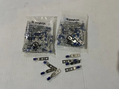 Lot of 108 Izzy Lugs i62-10S Blue Compression Lug #6 Stranded 2 Hole - Image 1 of 4