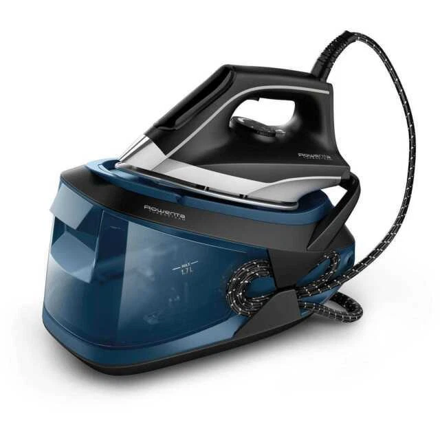 Rowenta TURBOSTEAM 2600W Ferro da Stiro con Caldaia a Vapore - Nerro/Blu Preppy