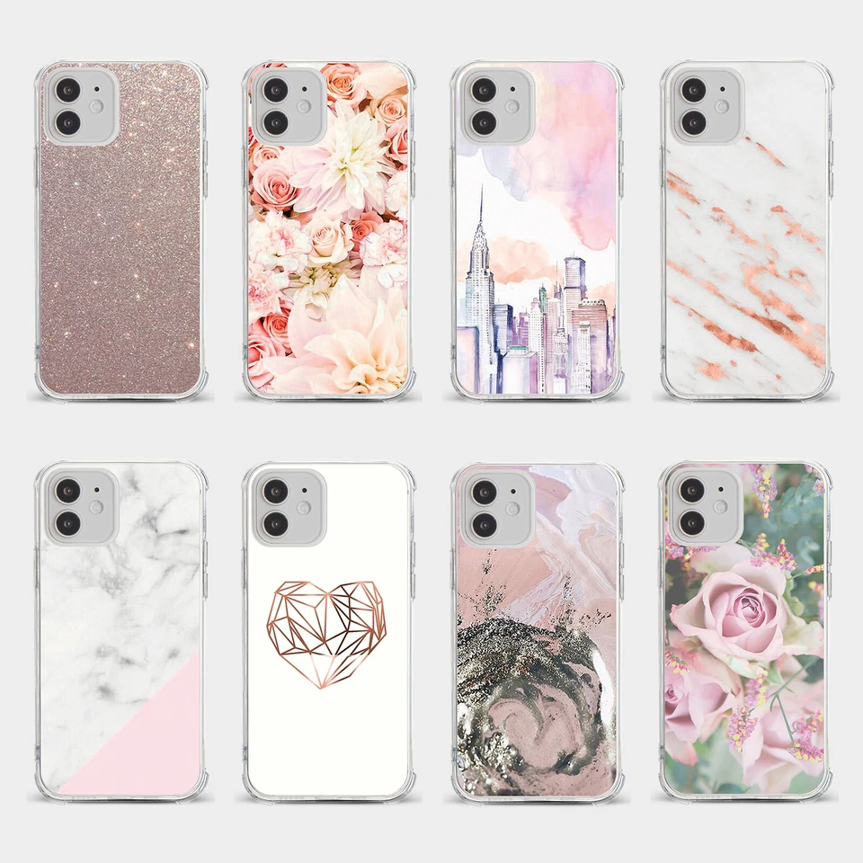 CASE FOR IPHONE 15 14 13 12 11 SE 8 PRO SHOCKPROOF PHONE COVER ROSE GOLD GRAY - Image 1 of 1