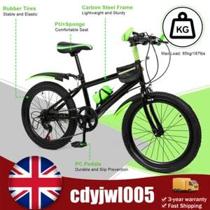 Bicicletta da bambino 20 pollici mountain bike in acciaio ad alto tenore di carbonio 7 velocità city bike NUOVA - Foto 1 di 23